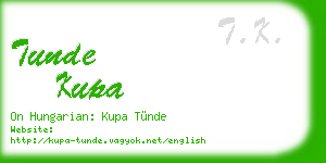 tunde kupa business card