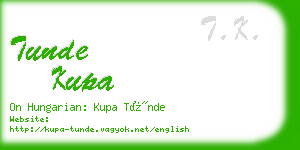 tunde kupa business card